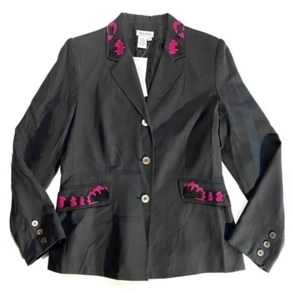 Milano Silk‎ Wool Embroidered Blazer